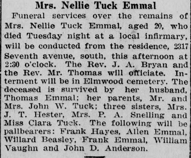 Nellie Tuck Emmal obituary